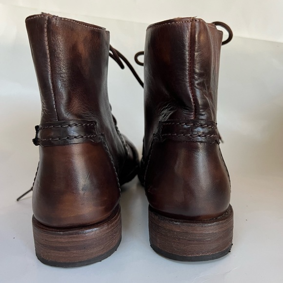 Bed Stu Brown Leather Lace Up Boots Size 8 Cobbler Series - Picture 7 of 15